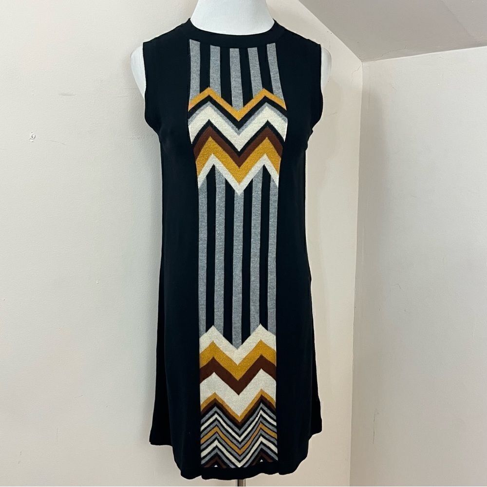 Missoni x Target Classic Black Chevron Print Sleeveless Sweater Dress S